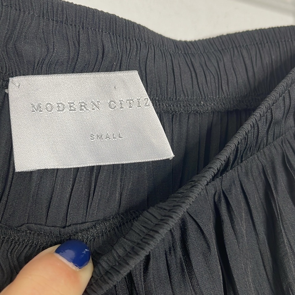Modern Citizen Black Galena Tiered Ruched Midi A Line Skirt Size Small - Picture 5 of 6